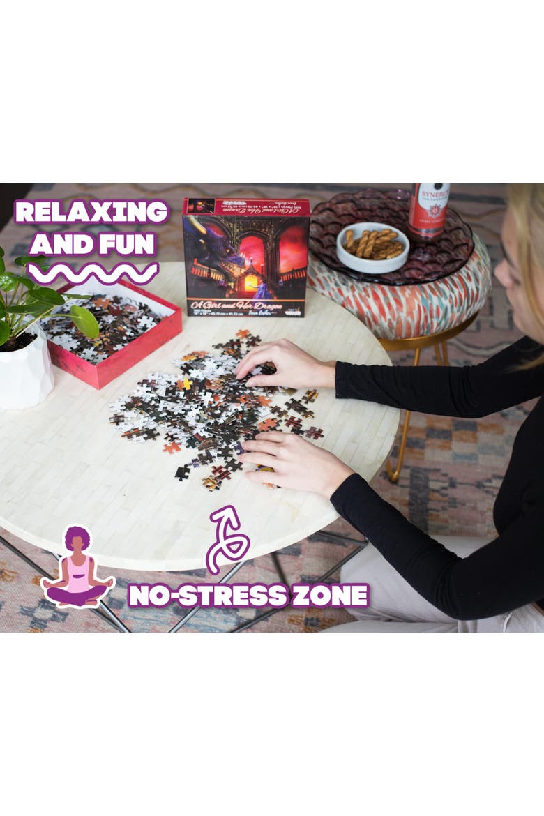 A Girl & Her Dragon Puzzle By Tara Lesher | 500 Piece Jigsaw Puzzle, Alternate, color, Multi-Color