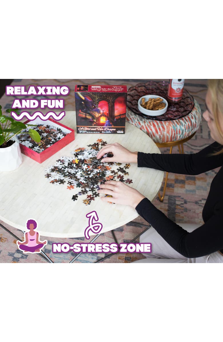 Toynk A Girl & Her Dragon Puzzle By Tara Lesher | 500 Piece Jigsaw Puzzle, Alternate, color, Multi-Color