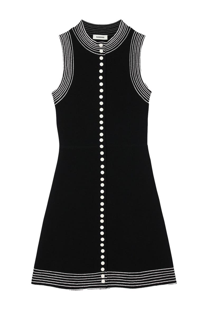 Short button-up dress, Alternate, color, Black