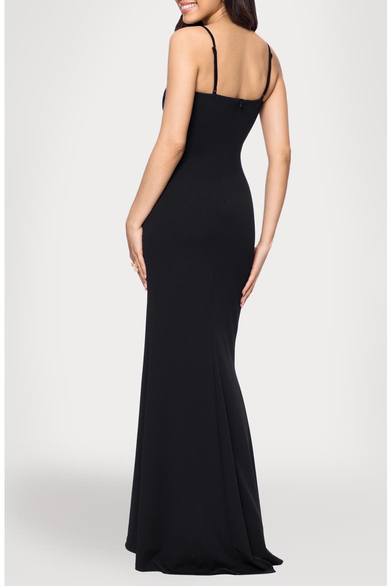 Cutout Scuba Gown, Alternate, color, BLACK