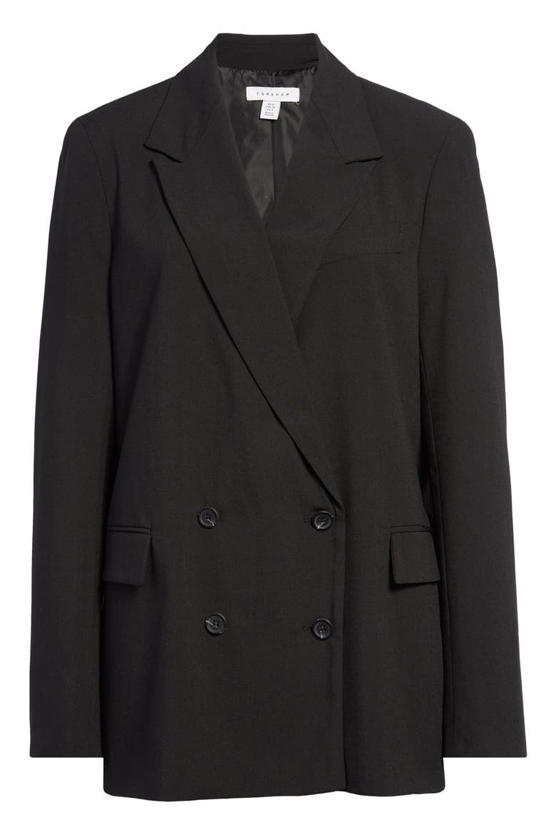 Oversize Double Breasted Blazer, Alternate, color, BLACK
