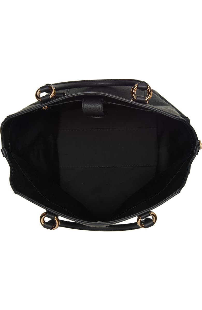 McQueen Farringdon Leather North/South Tote, Alternate, color, Black/ Gold