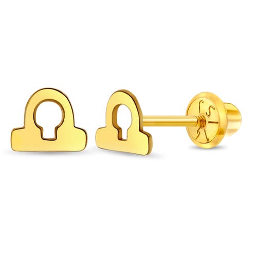 In Season Jewelry 14k Dainty Zodiac Sign Earrings in Gold Libra at Nordstrom