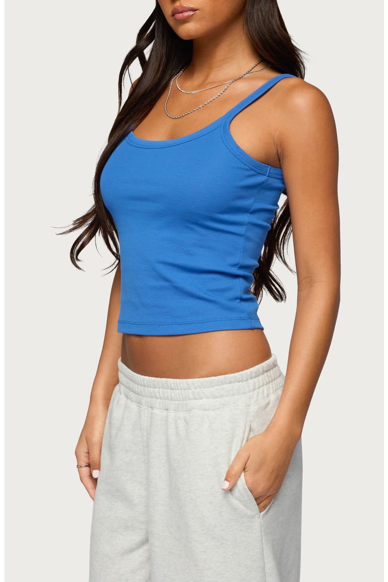 Basic Babe Stretch Cotton Crop Camisole, Alternate, color, BLUE