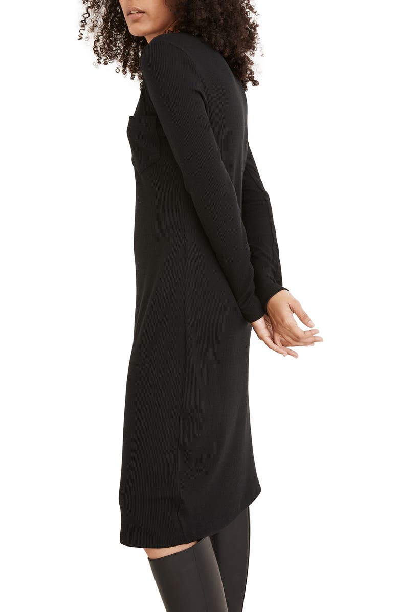 Madewell Long Sleeve Pocket Tee Dress, Alternate, color, 