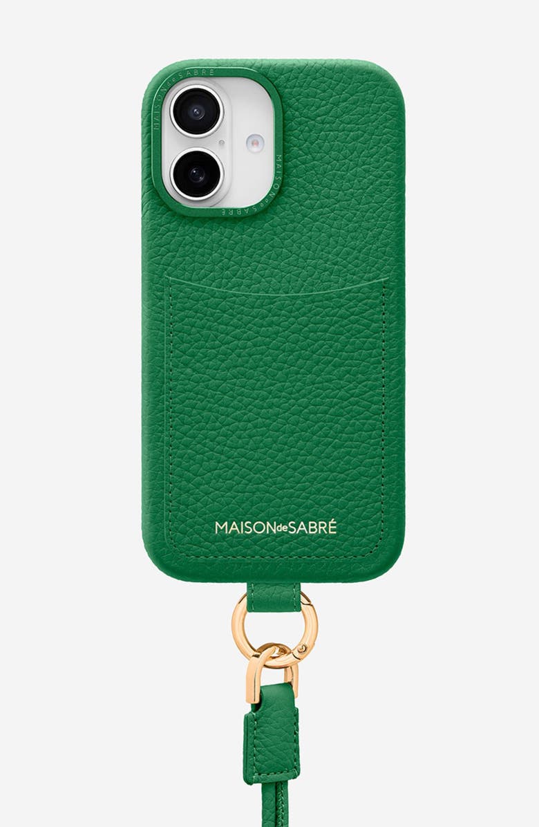 MAISON de SABRÉ Sling Phone Case, Main, color, Emerald Green