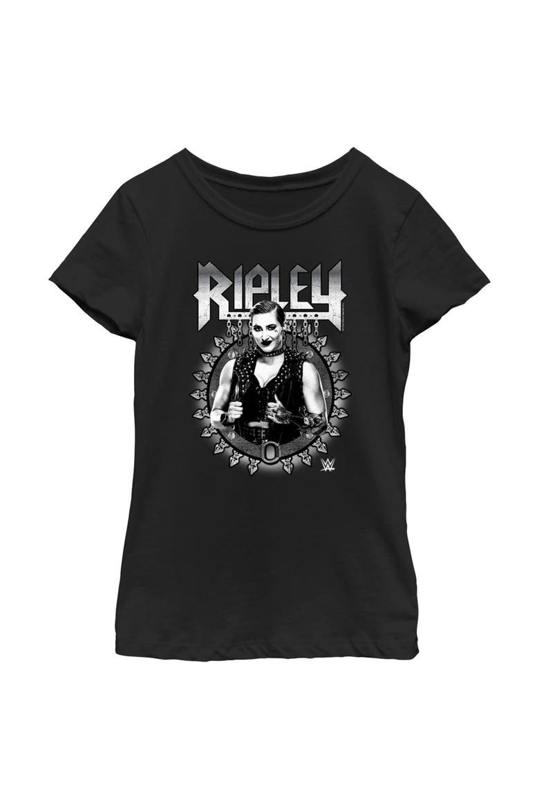 Girl's WWE Ripley Black and White Photo Graphic Tee, Main, color, Black