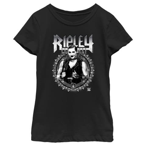 Girl's WWE Ripley Black and White Photo  Graphic T-Shirt