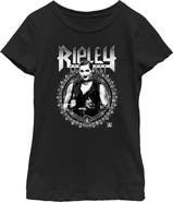 WWE Girl's WWE Ripley Black and White Photo Graphic T-Shirt