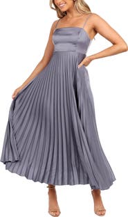 Petal & Pup Keegan Pleated Satin Dress