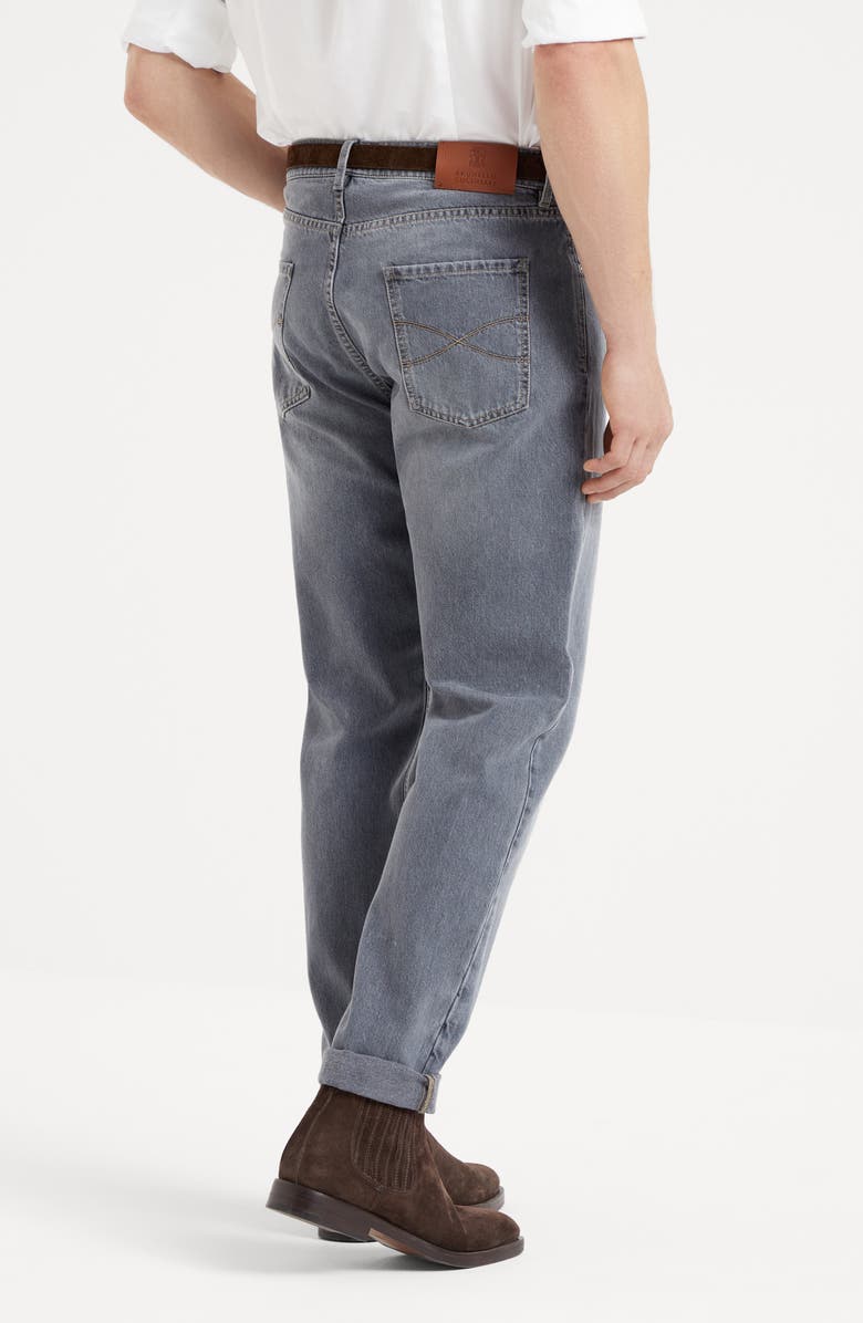 Brunello Cucinelli Greyscale denim iconic fit five-pocket trousers, Alternate, color, 