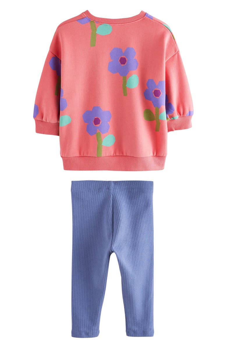 NEXT Kids' Flower Oversize Sweatshirt & Leggings Set, Alternate, color,