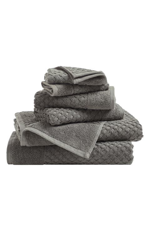 Diamond Waffle Texture 6-Piece Towel Set
