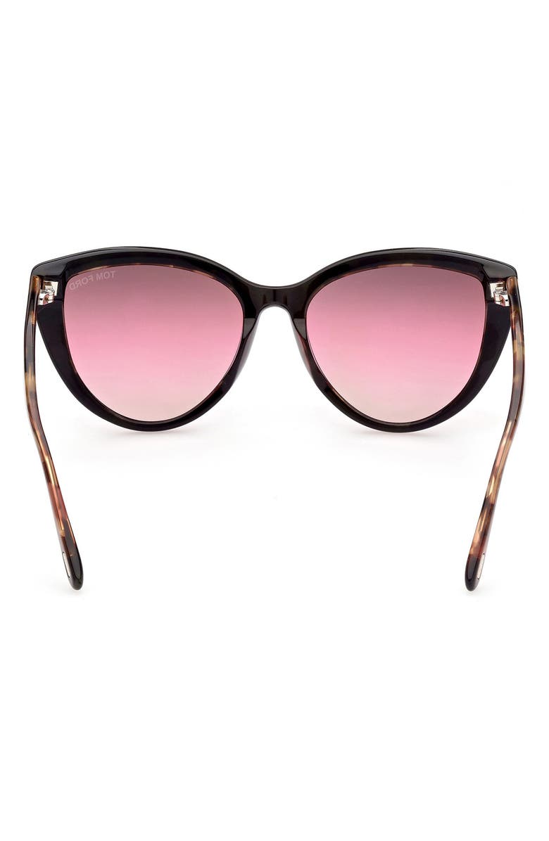 TOM FORD Isabella-02 56mm Gradient Cat Eye Sunglasses, Alternate, color, Sblk/ Brng