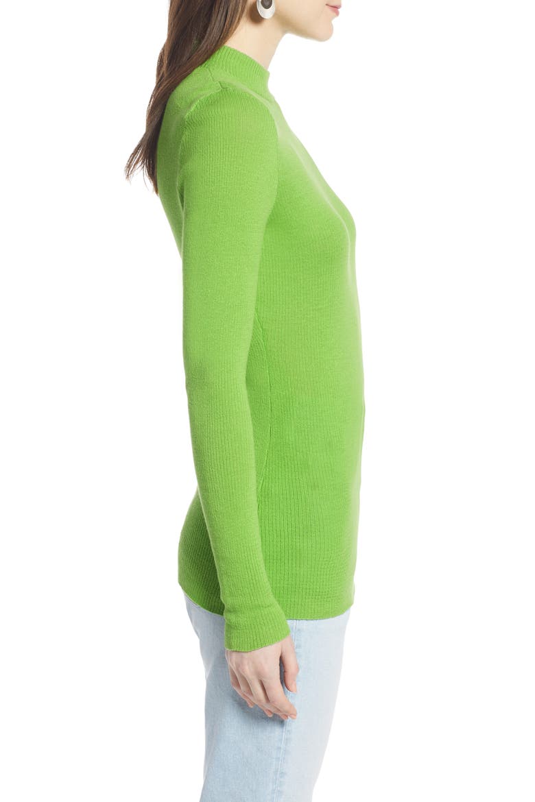 Mock Neck Sweater (Nordstrom Exclusive), Alternate, color, GREEN KIWI