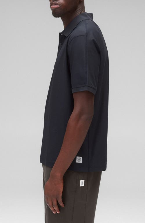 Reigning Champ Tech Pique Playoff Polo Navy In Navy