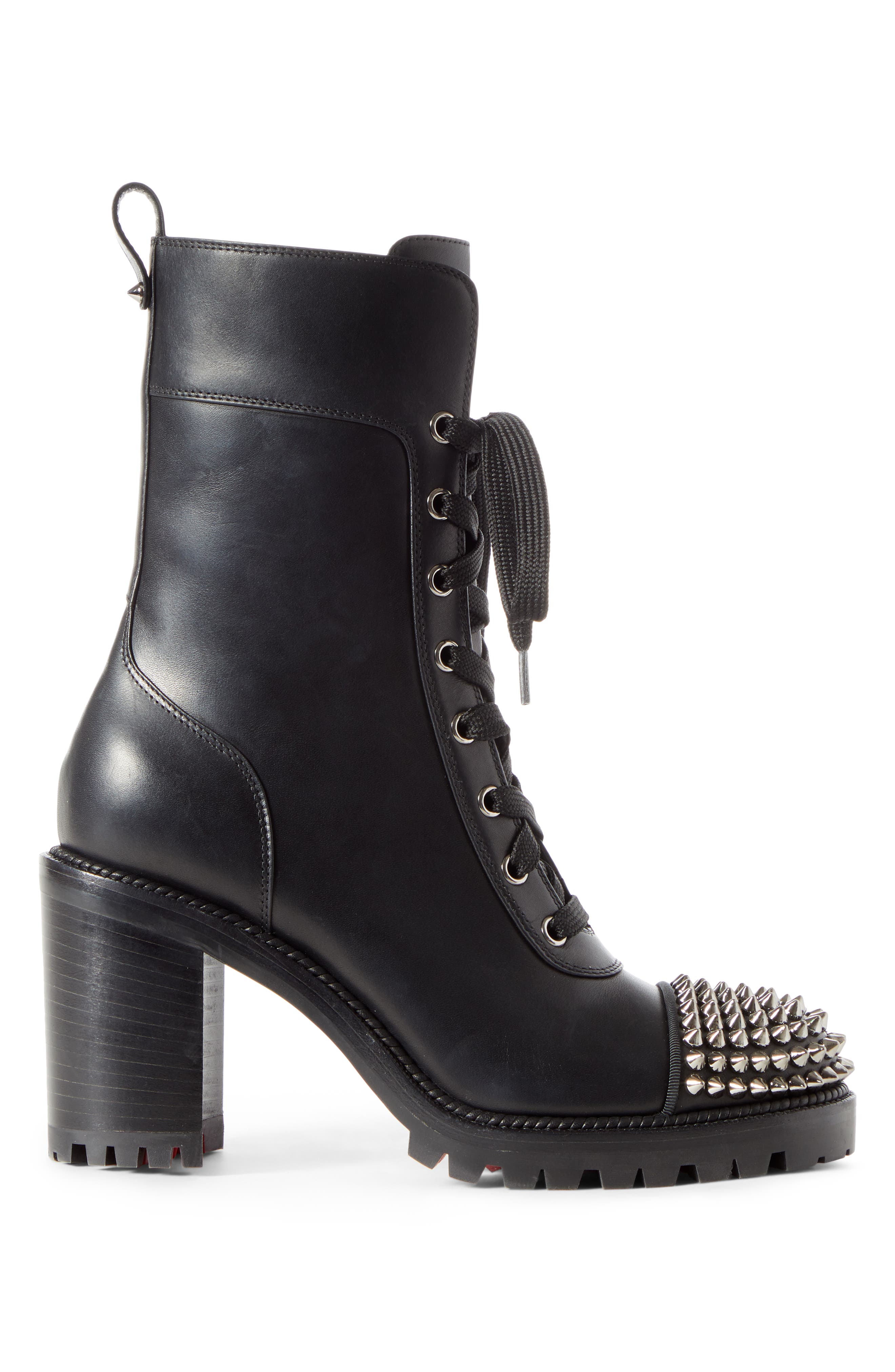 Christian Louboutin Spike Cap Toe Boot, Alternate, color, 
