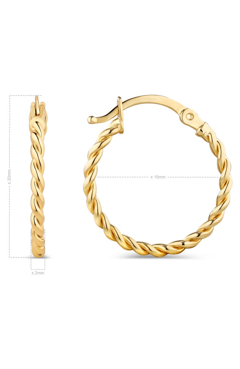 DEVATA Twisted Rope Hoop Earrings in 14K Gold, Alternate, color, Yellow Gold