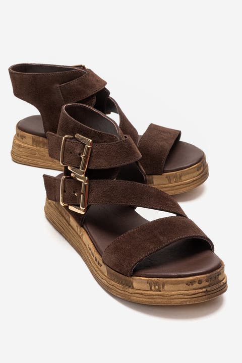 Lorentis Leather Double Buckle Sandal