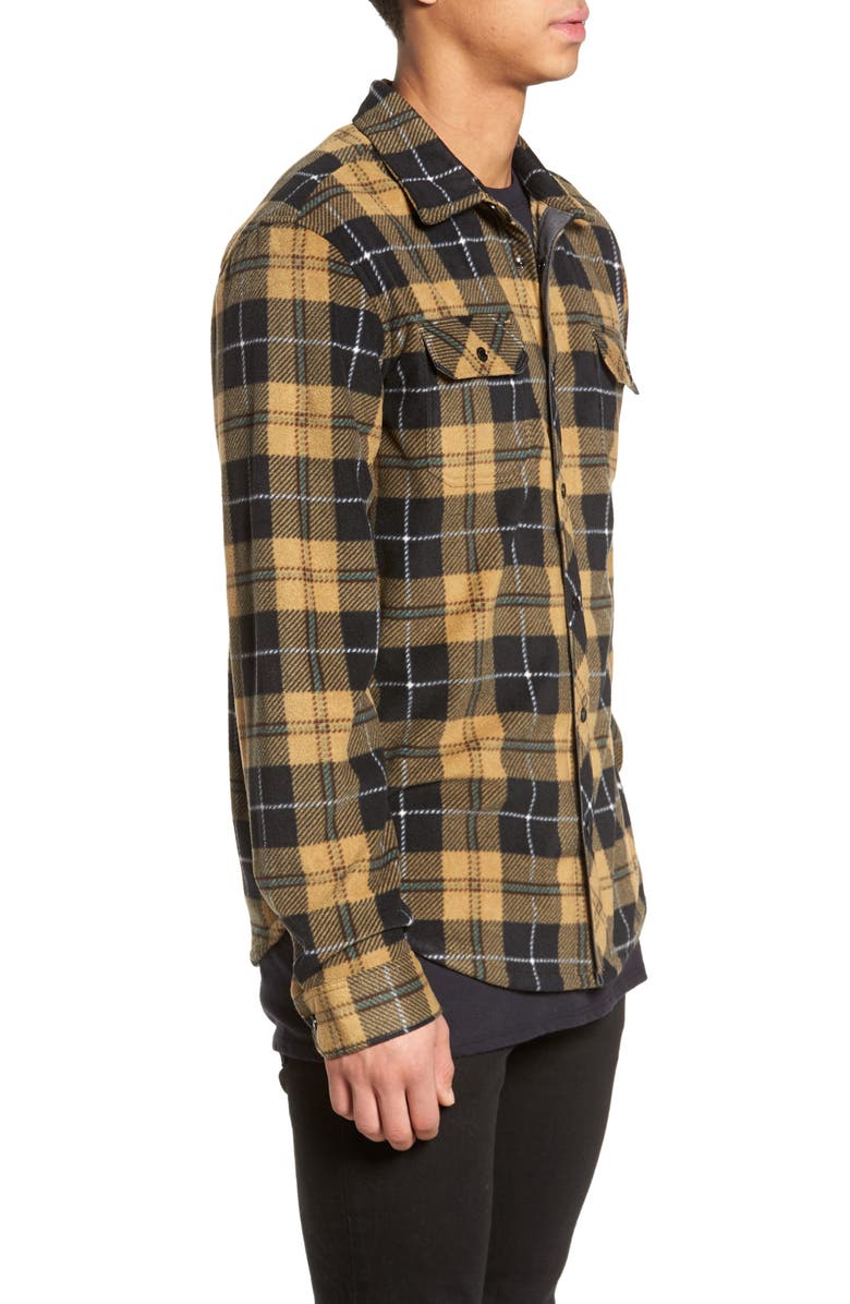 O'Neill Glacier Plaid Fleece Flannel Shirt, Alternate, color, 