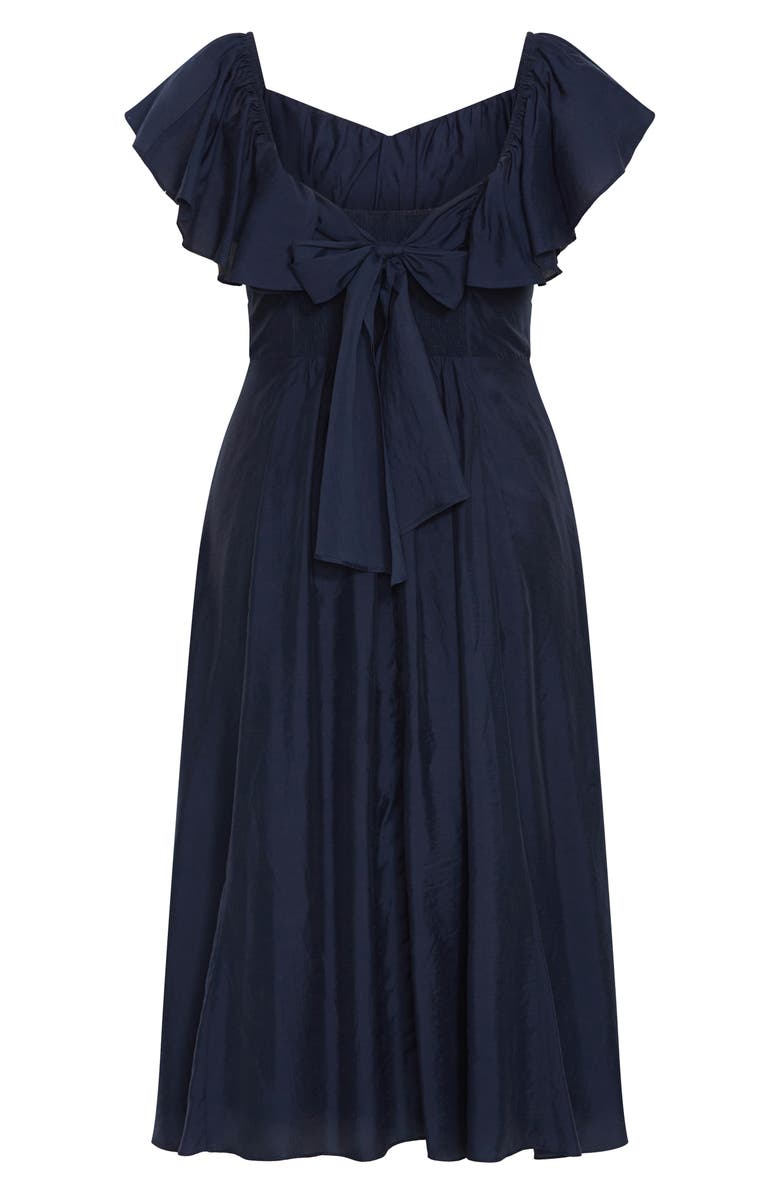 City Chic Alisa TIe Front Dress, Alternate, color, French Navy