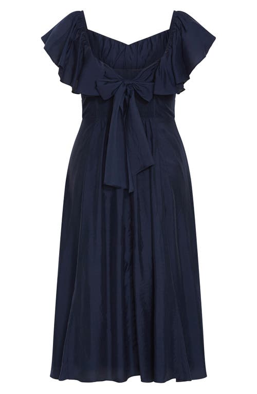 City Chic Alisa Tie Front Dress In Blue