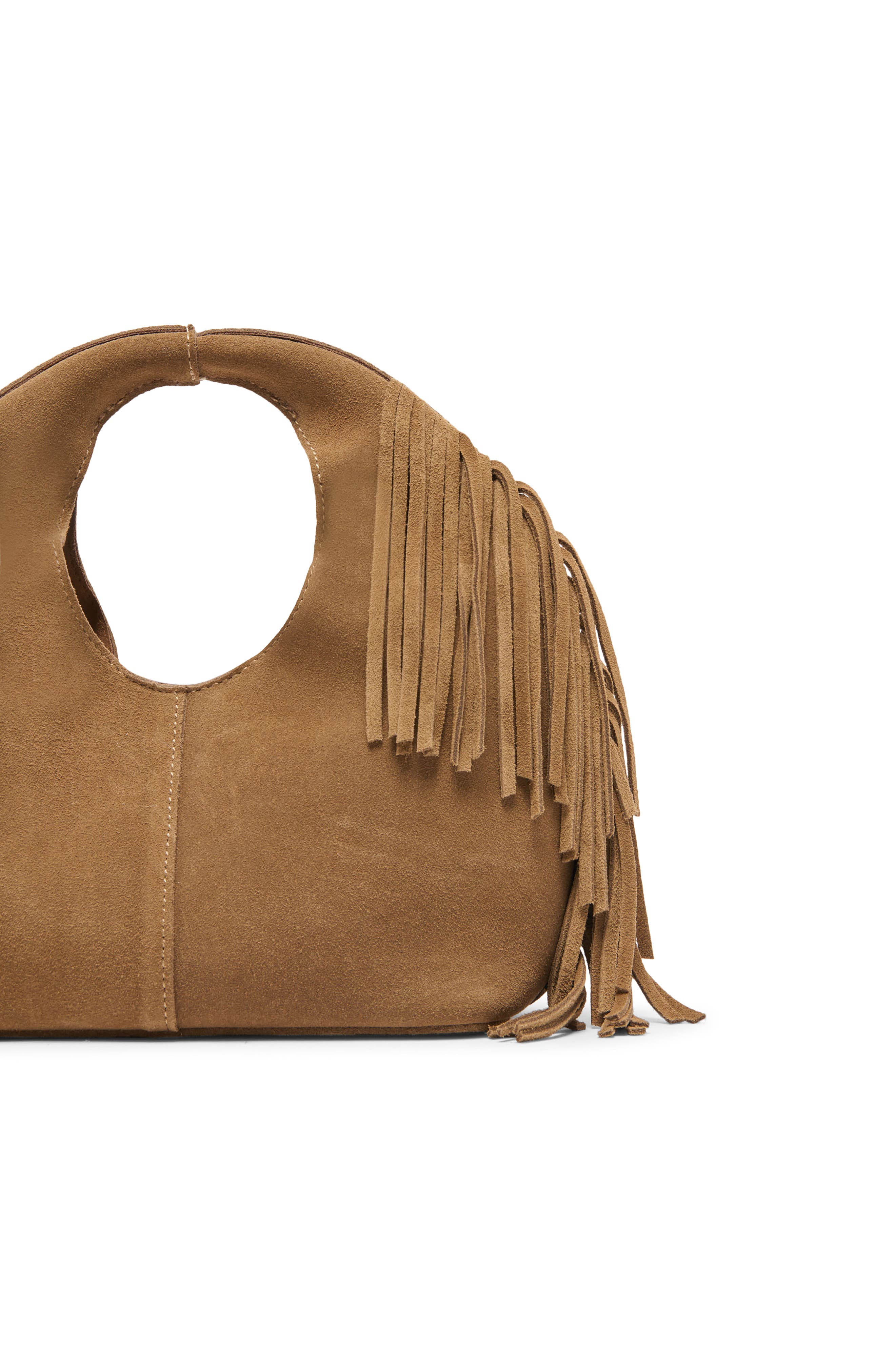 Delany Top Handle Bag, Alternate, color, CAMEL SUEDE