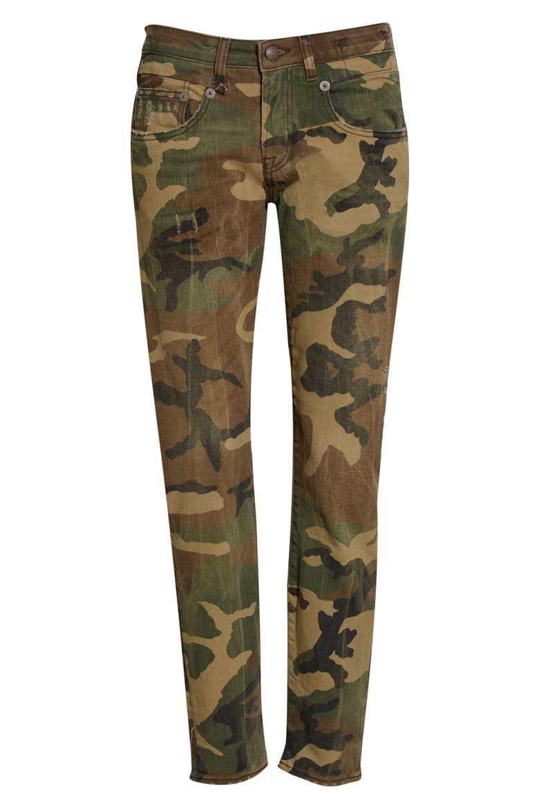 Distressed Camo Print Boy Skinny Jeans, Alternate, color, BEIGE CAMO