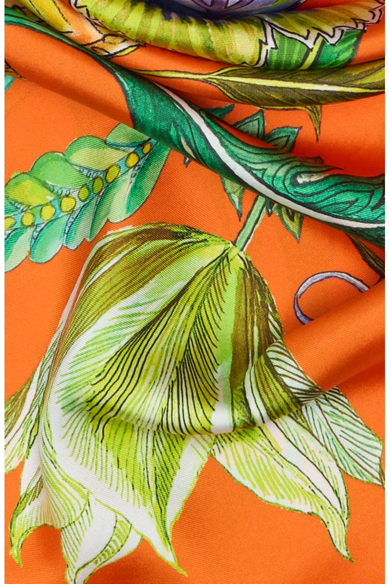 Sunkissed Silk Square Scarf, Alternate, color, TANGERINE