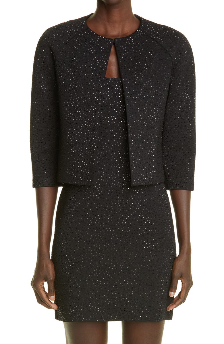 St. John Evening St. John Collection Studded Crop Jacket, Main, color, 