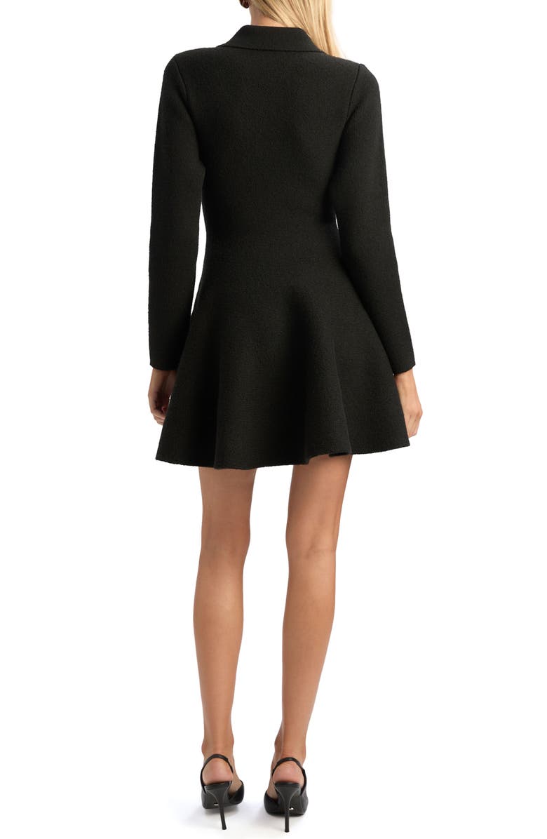Bardot Lexter Long Sleeve Fit & Flare Polo Sweater Minidress, Alternate, color, Chocolate