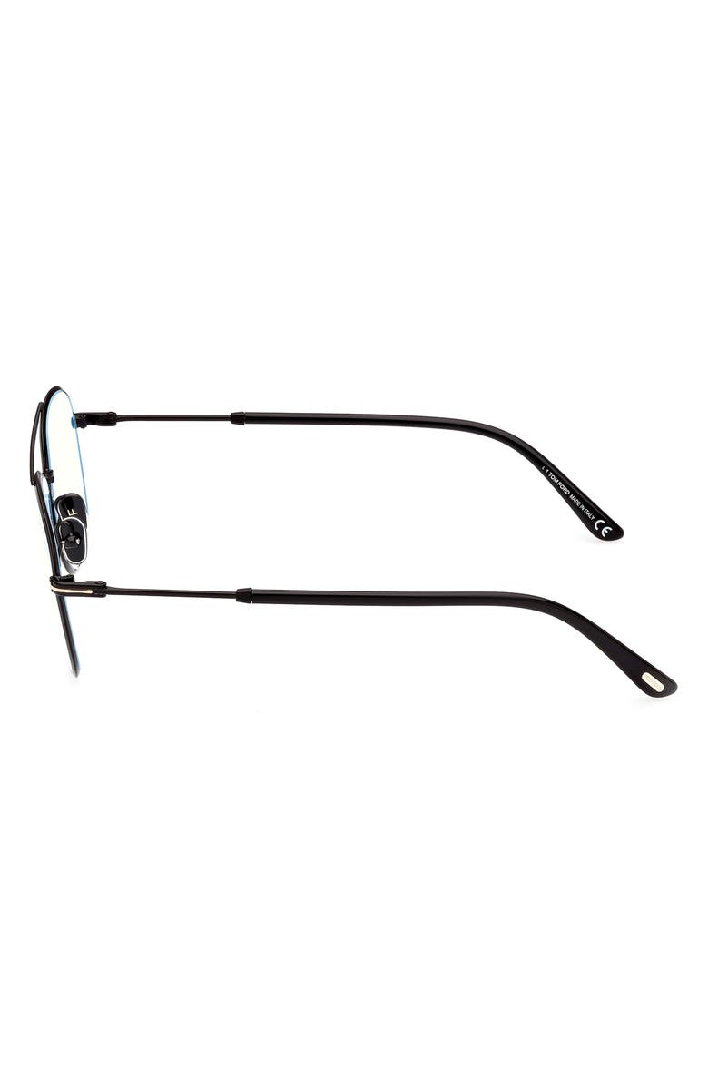 TOM FORD 54mm Round Blue Light Blocking Glasses, Alternate, color, 