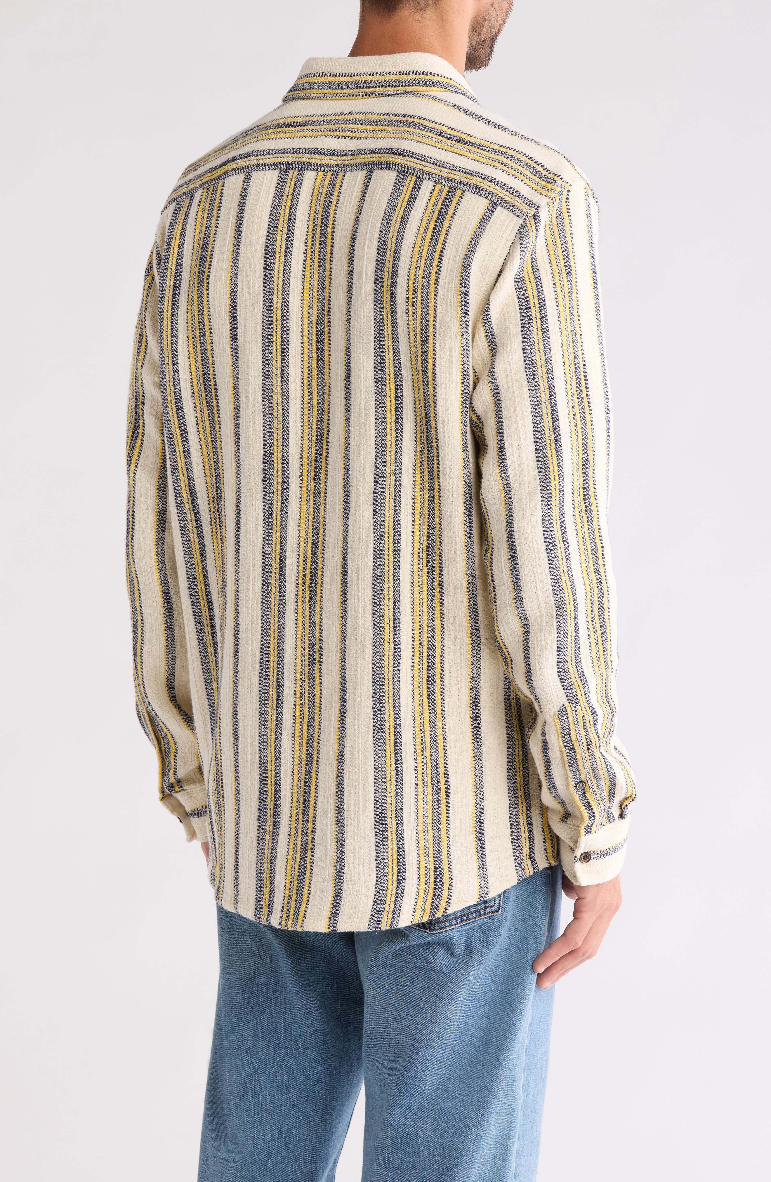 Scotch & Soda Basket Weave Gradient Stripe Button-Up Shirt (Men ...