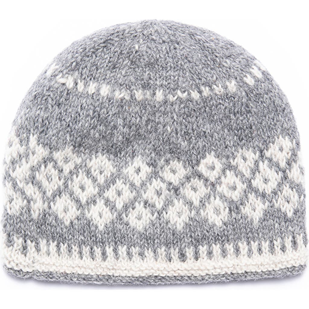 Feelgoodz Hand-knit Vail Winter Wool Beanie Hat In Gray