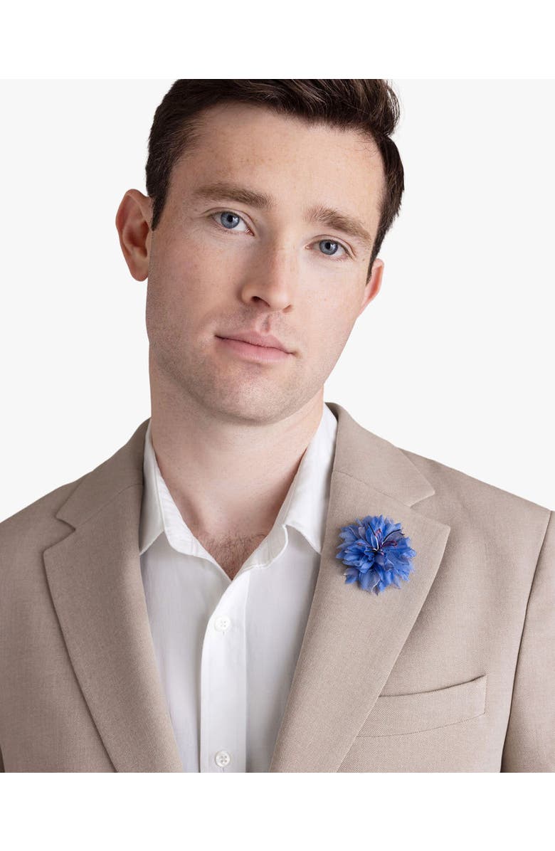 Helena Simon The Blue Cornflower Floral Brooch, Alternate, color, Blue