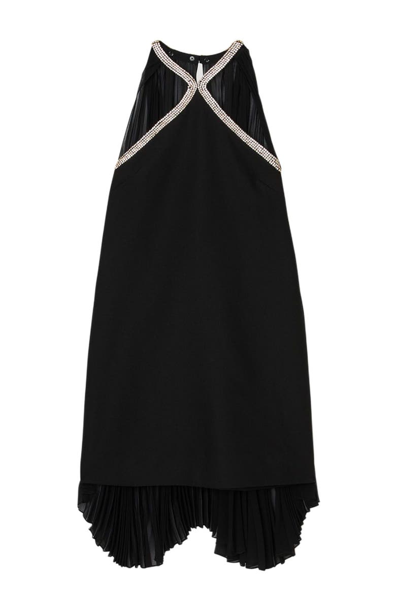 SANDRO Short cape dress with rhinestones, Alternate, color, Black