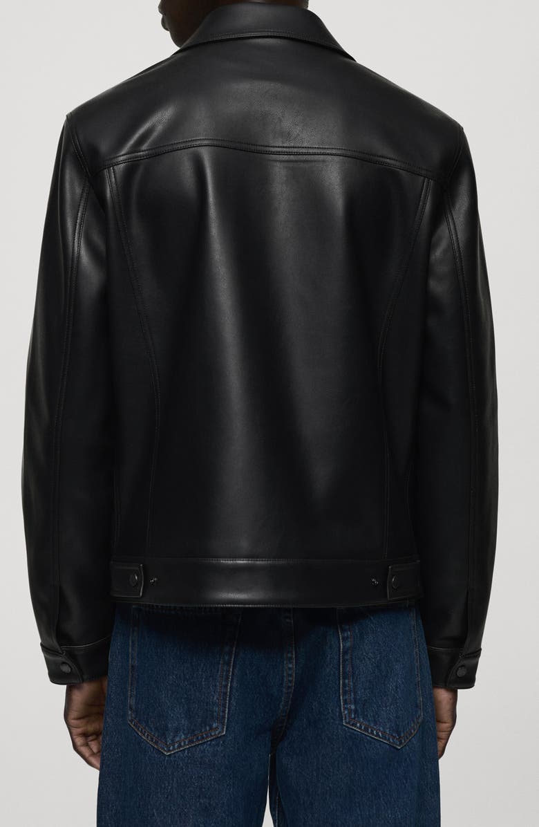 MANGO Faux Leather Jacket, Alternate, color,