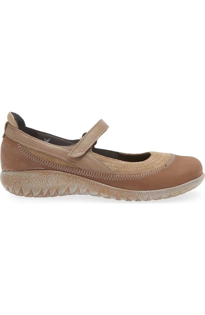 Naot Kirei Mary Jane Flat, Alternate, color, Almond/ Bark/ Stone