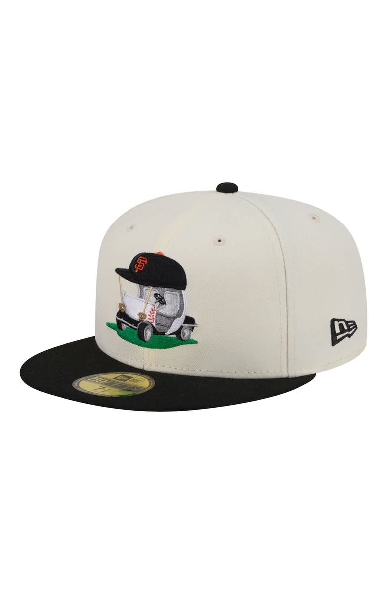 New Era Men's New Era Cream/Black San Francisco Giants Bullpen Cart 59FIFTY Fitted Hat, Alternate, color, Cream