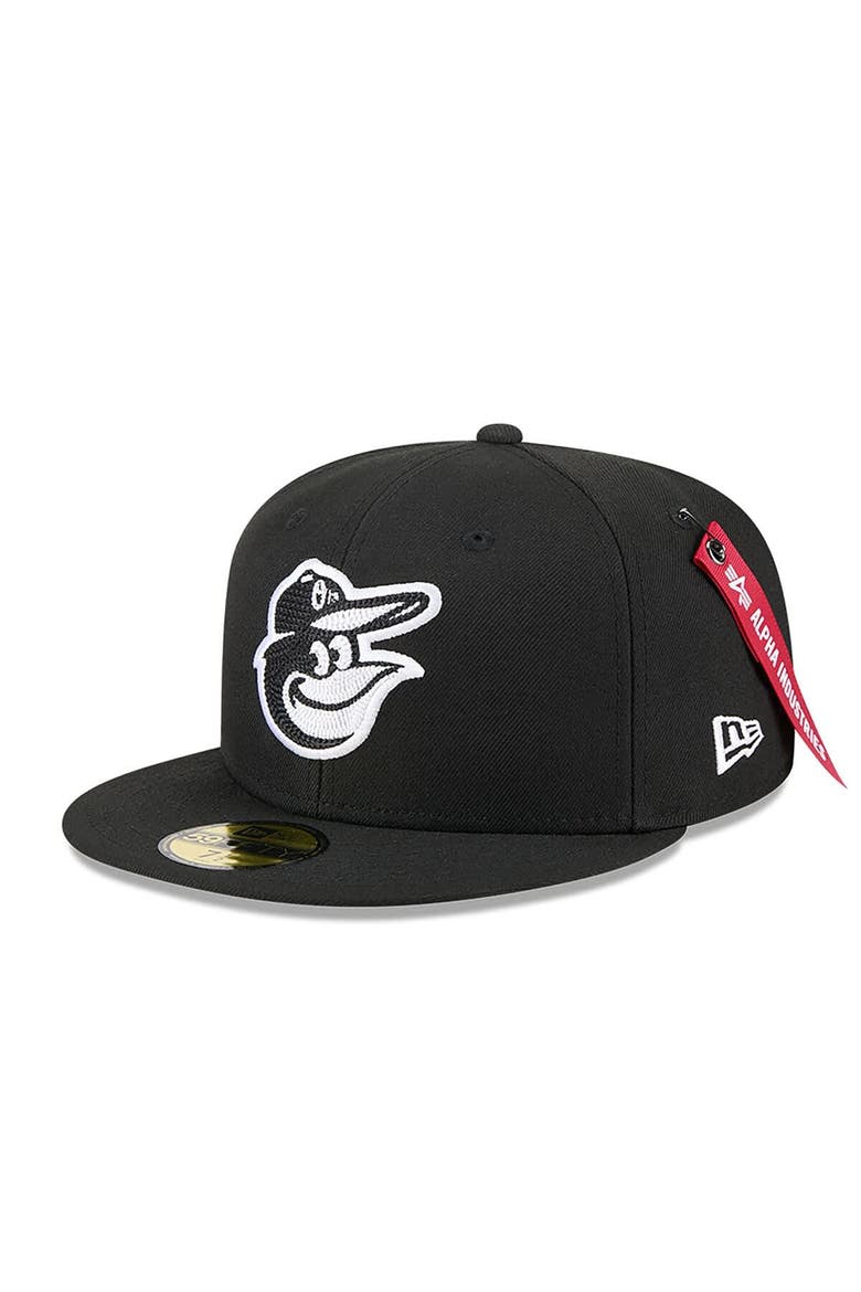 Men's New Era x Alpha Industries  Black Baltimore Orioles 59FIFTY Fitted Hat, Alternate, color, Black