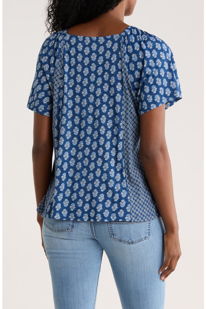 Raglan Flutter Sleeve Top, Alternate, color, BLUE PRINT MIX