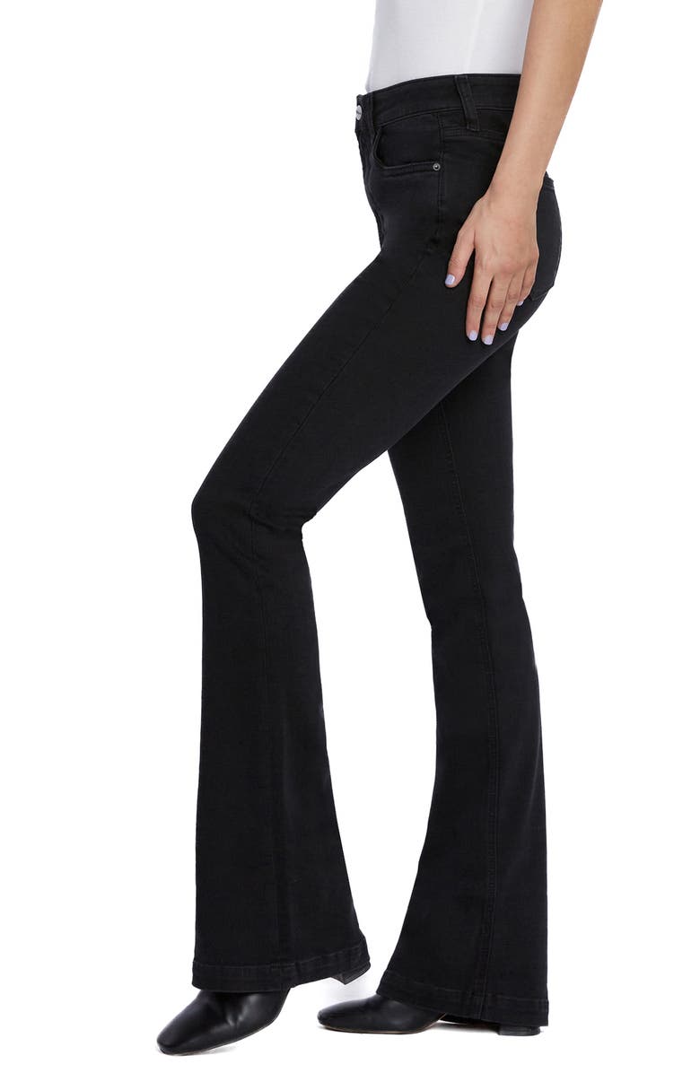 HINT OF BLU Rosa Flare Jeans, Alternate, color, Black