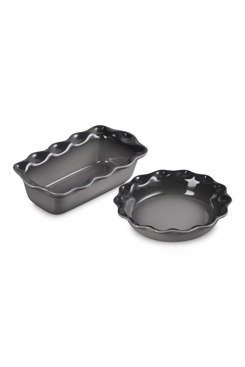 2-Piece Heritage Stoneware Pie Dish & Loaf Pan Set, Main, color, OYSTER