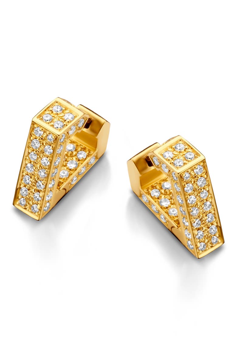 Mini Brute Diamanti Diamond Huggie Hoop Earrings, Main, color, YELLOW GOLD