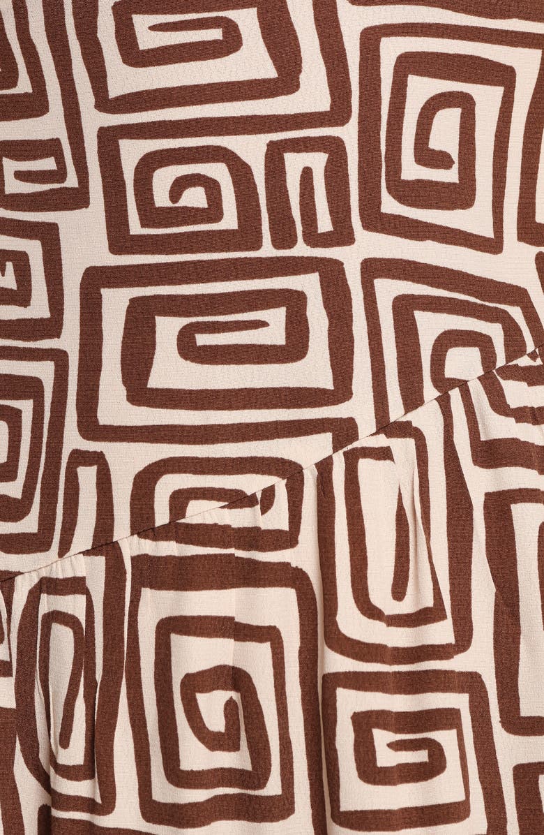 Petal & Pup Sheridan Long Sleeve Minidress, Alternate, color, Chocolate Brown Print