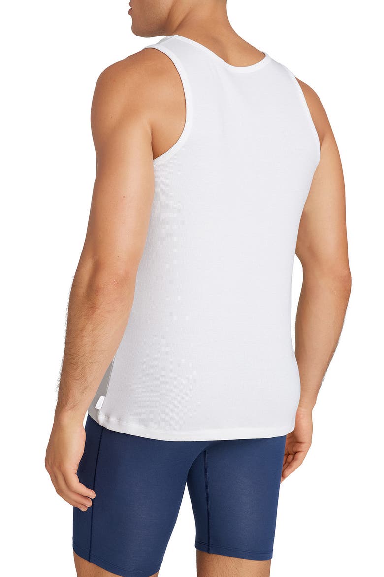 Men's Cool Stretch Cotton 3-Pack Rib Tanks, Alternate, color, WHITE