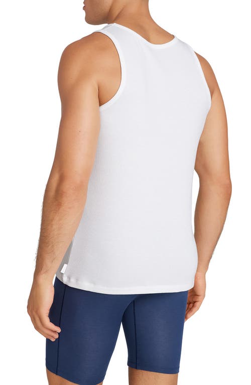 Tommy John Stretch Cotton Tank Top In White