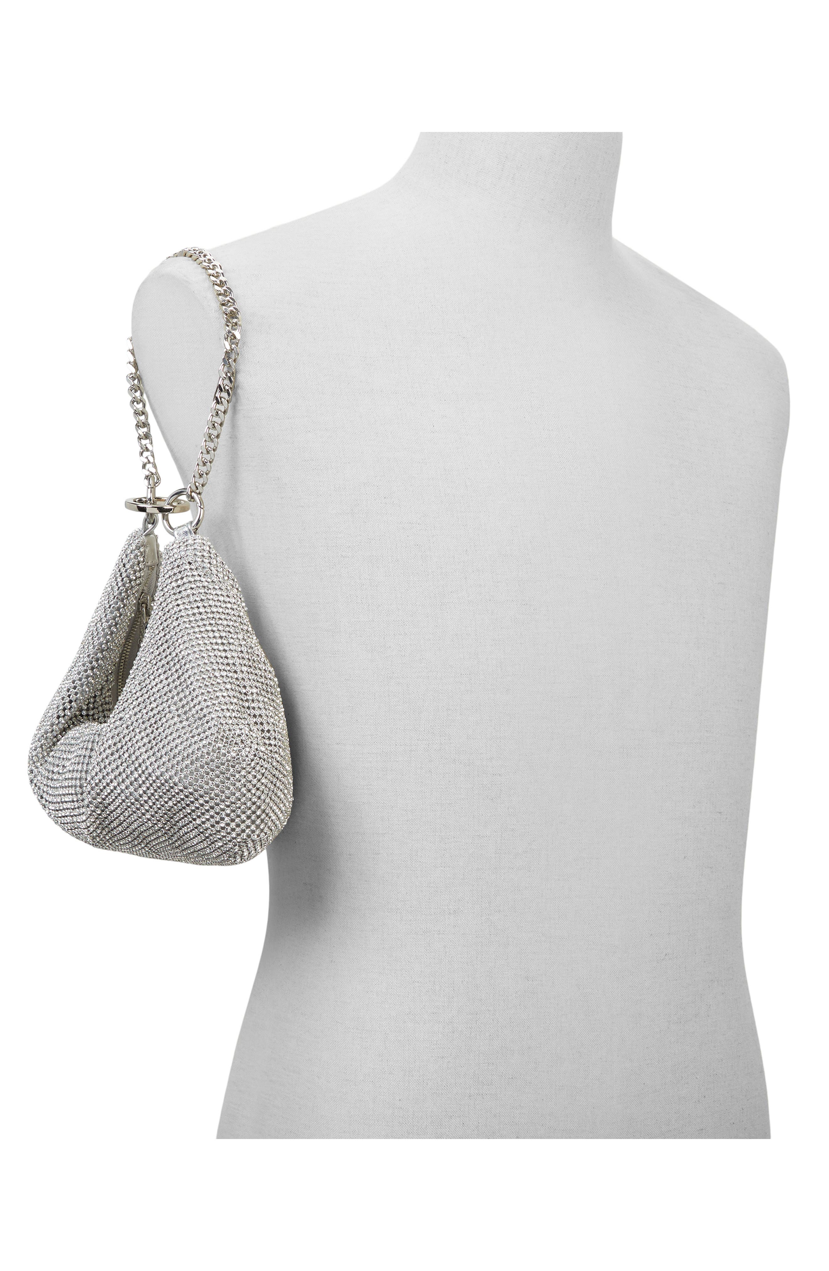 ALDO Vipready Crystal Mesh Shoulder Bag, Alternate, color, 