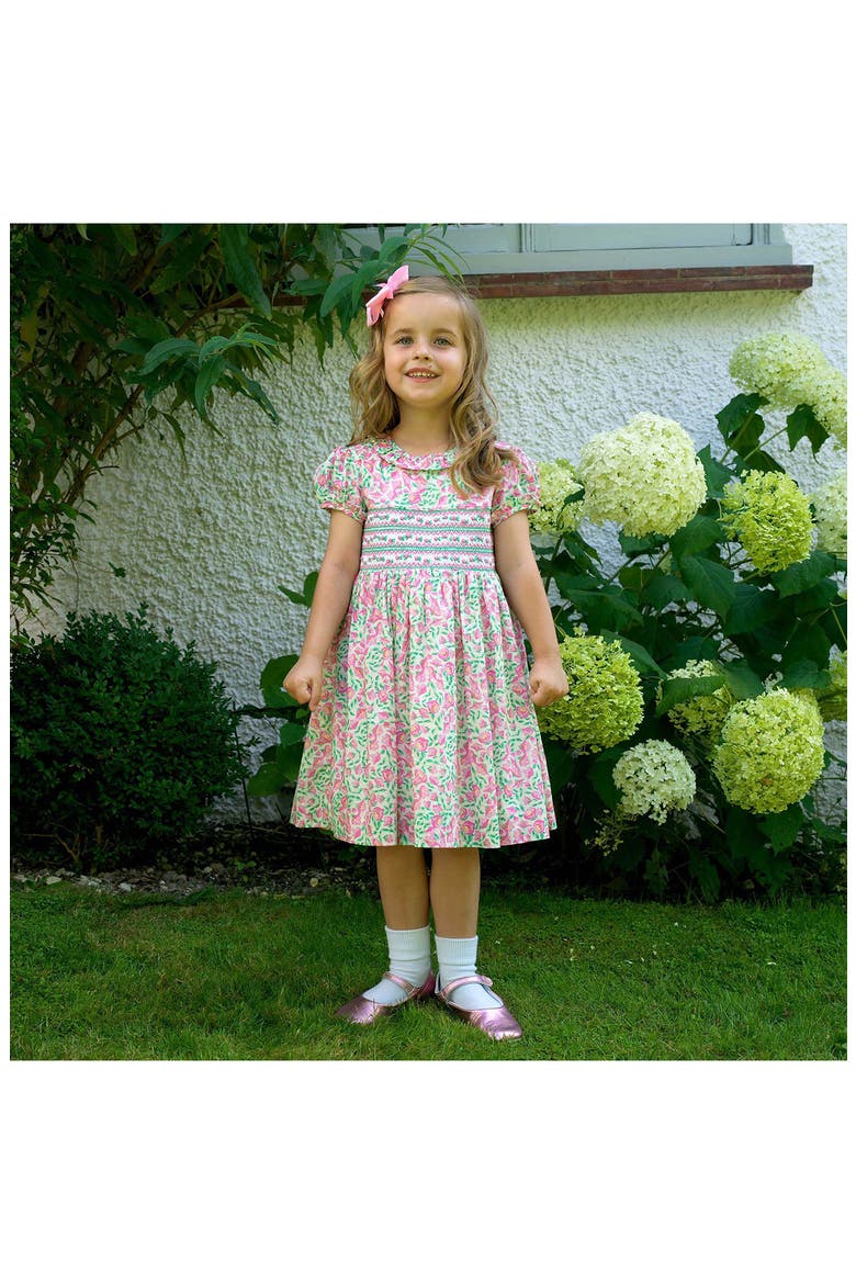 Kids' Floral Smocked Dress, Alternate, color, PINK