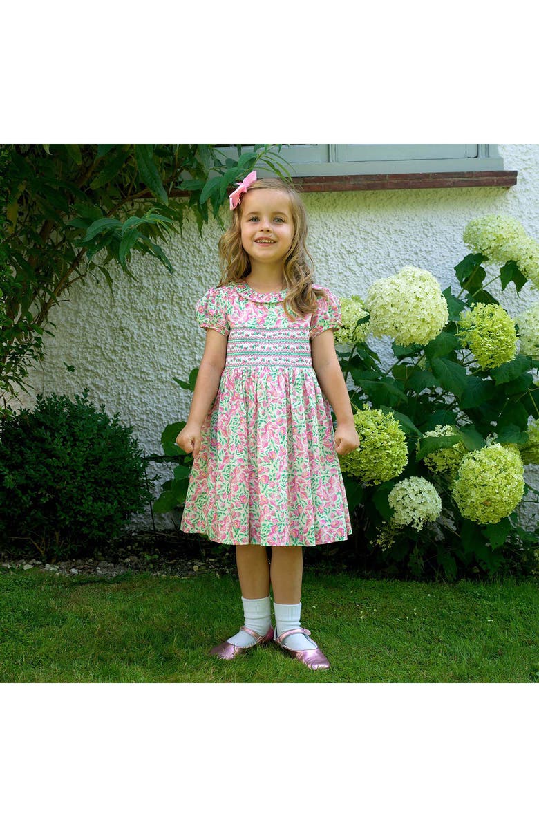 Rachel Riley Kids' Floral Smocked Dress, Alternate, color, Pink